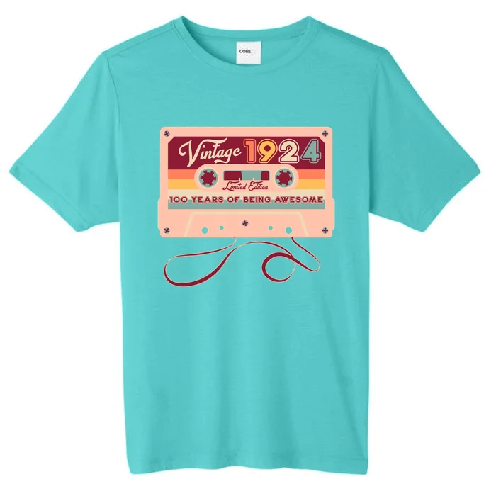 Cute Cassette Tape Limited Edition Vintage 1924 100 Years Of Being Awesome ChromaSoft Performance T-Shirt