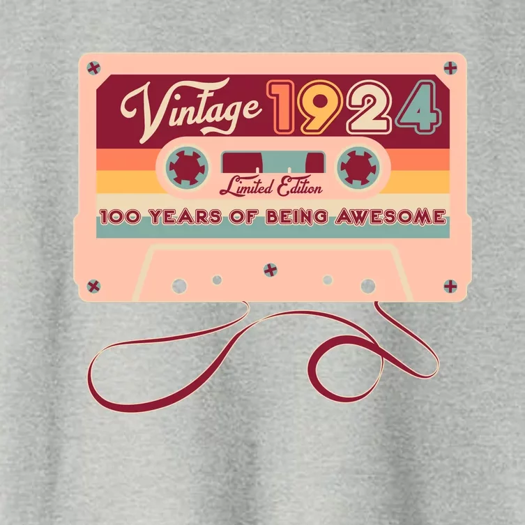 Cute Cassette Tape Limited Edition Vintage 1924 100 Years Of Being Awesome Women's Crop Top Tee