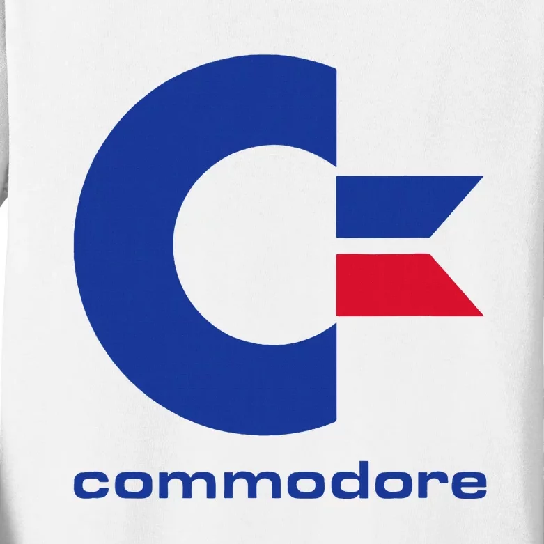 Commodore C64 Uppercase Letter Blue Red & Commodore Kids Long Sleeve Shirt