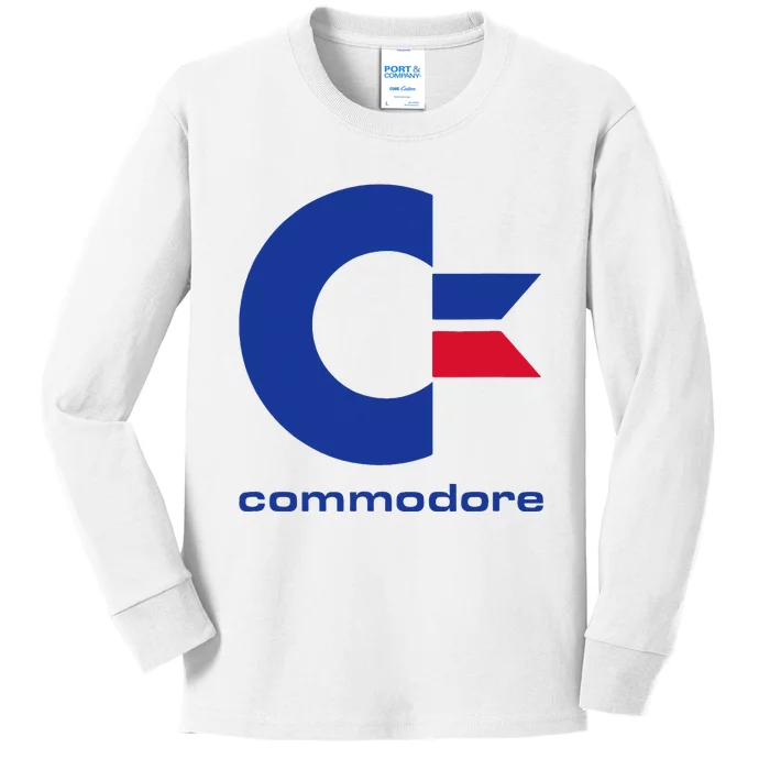 Commodore C64 Uppercase Letter Blue Red & Commodore Kids Long Sleeve Shirt