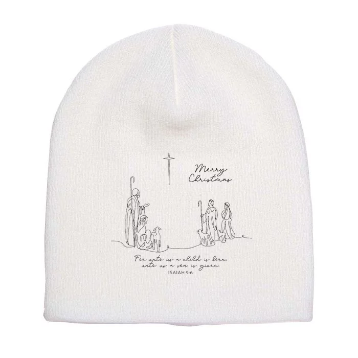 Christmas Christian Unto You Is Born A Savior Short Acrylic Beanie