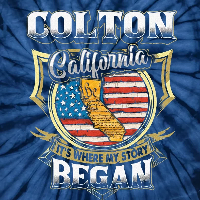 Colton California Usa Flag 4th Of July Tie-Dye T-Shirt