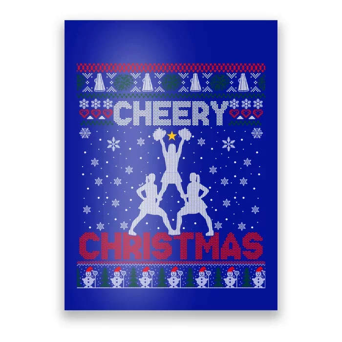 Cheering Cheerleader Ugly Christmas Gift Poster