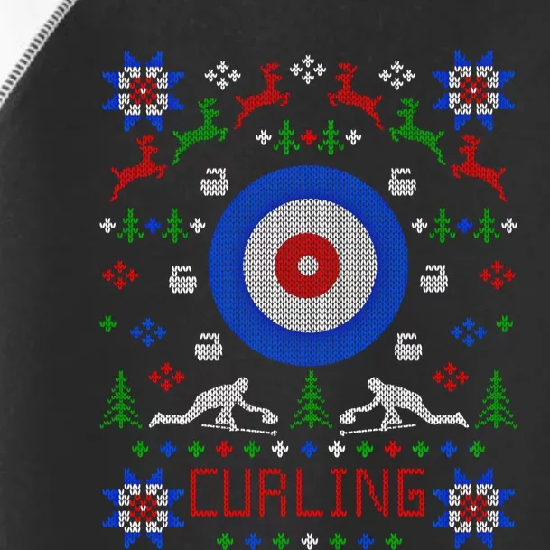 Curling Christmas Ugly Christmas Sweater Party Gift Toddler Fine Jersey T-Shirt