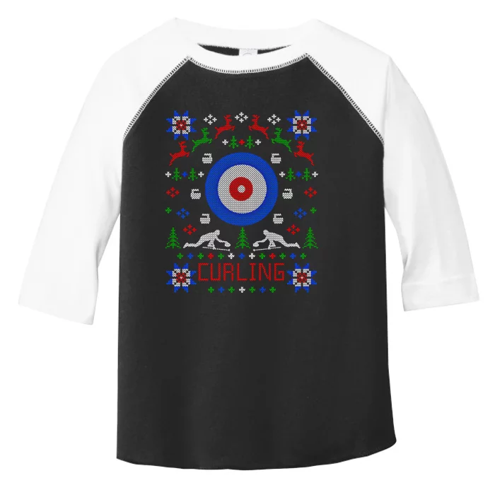 Curling Christmas Ugly Christmas Sweater Party Gift Toddler Fine Jersey T-Shirt