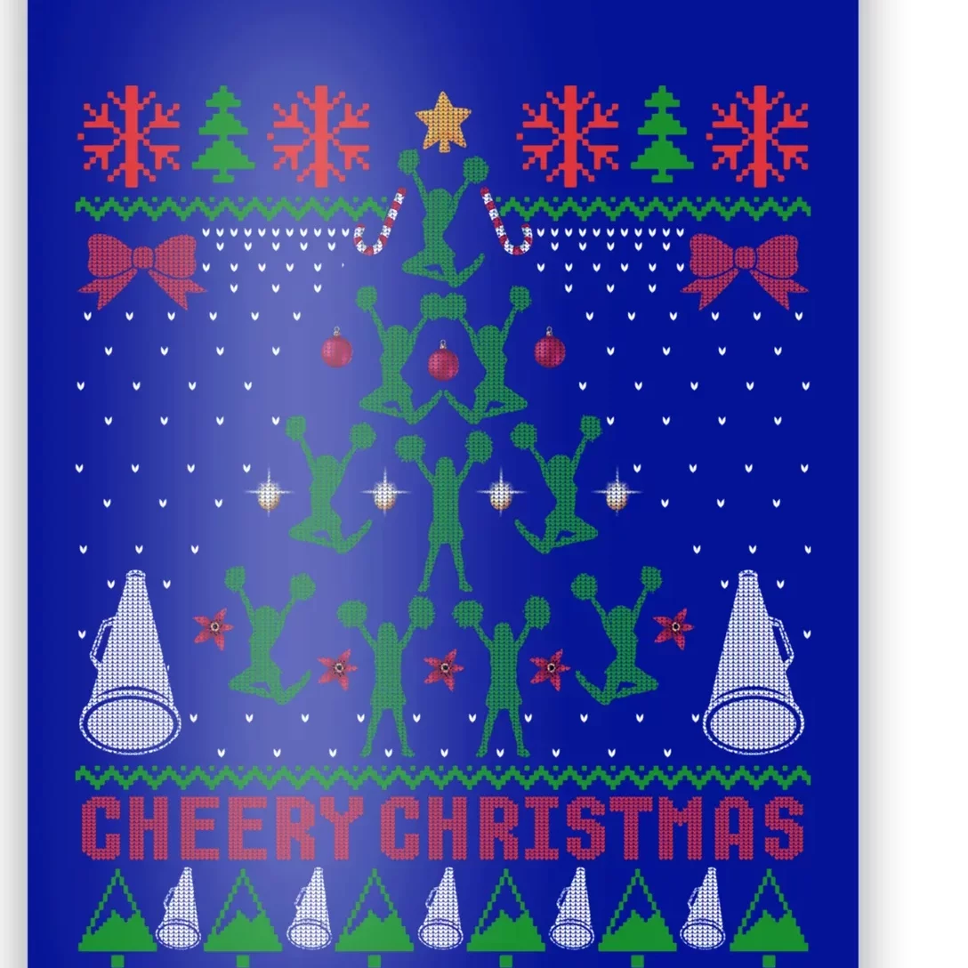 Cheering Cheerleader Ugly Christmas Gift Poster