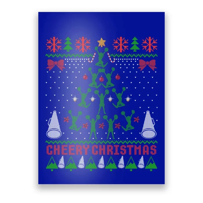 Cheering Cheerleader Ugly Christmas Gift Poster