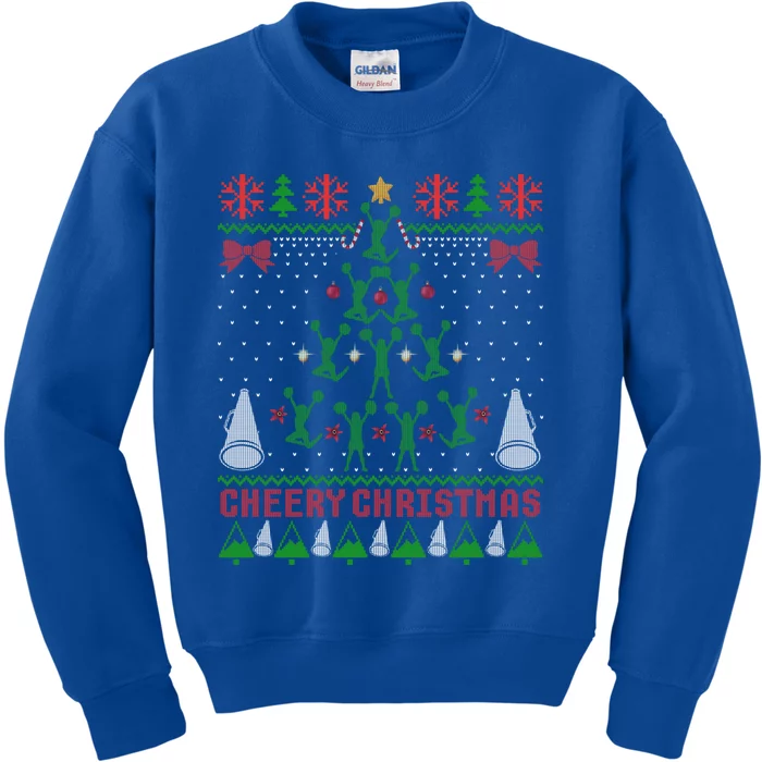 Cheering Cheerleader Ugly Christmas Gift Kids Sweatshirt