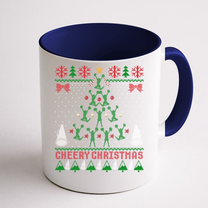 Cheering Cheerleader Ugly Christmas Gift Front & Back Coffee Mug