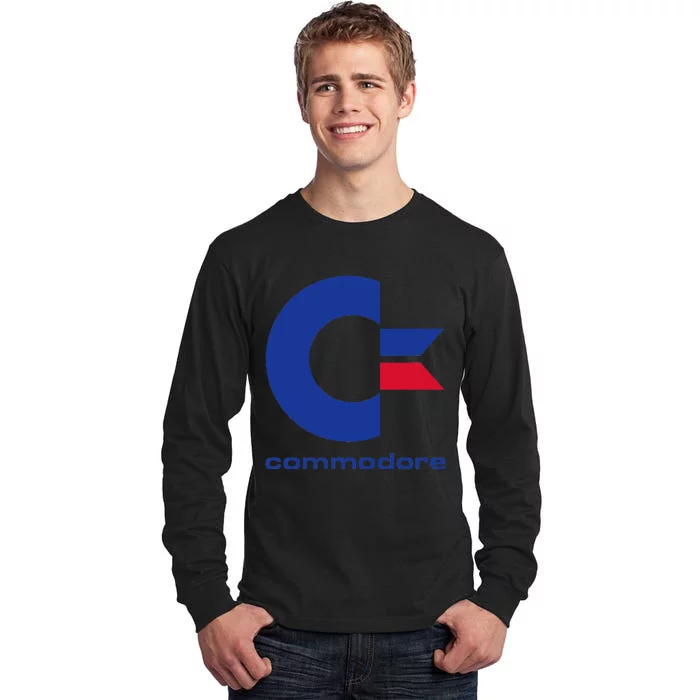 Commodore C64 Uppercase Letter Blue Red & Commodore Tall Long Sleeve T-Shirt