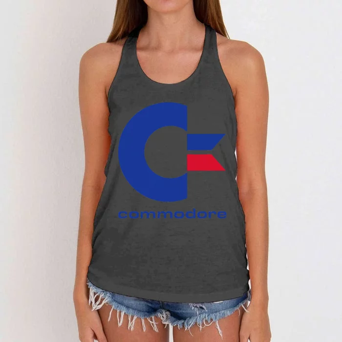 Commodore C64 Uppercase Letter Blue Red & Commodore Women's Knotted Racerback Tank