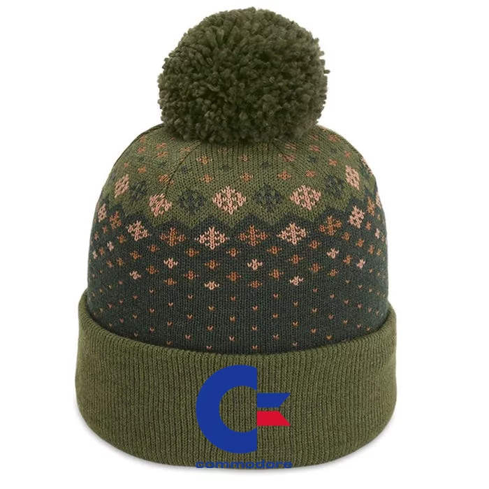 Commodore C64 Uppercase Letter Blue Red & Commodore The Baniff Cuffed Pom Beanie