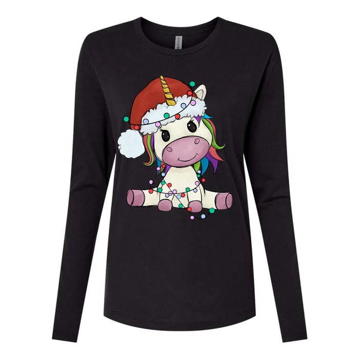 Cute Christmas Unicorn Gift Girls Who Love Unicorns Xmas Gift Womens Cotton Relaxed Long Sleeve T-Shirt