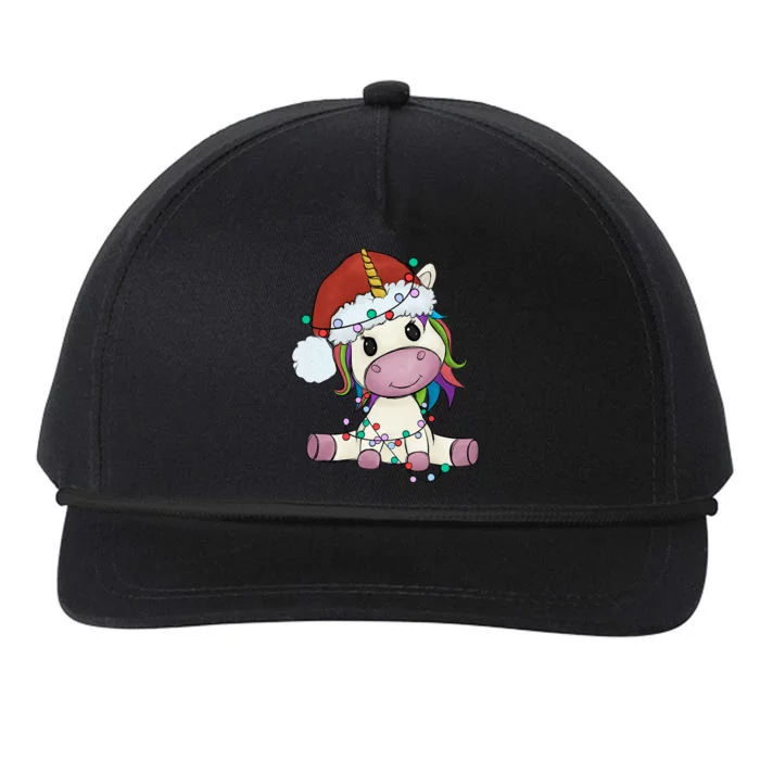 Cute Christmas Unicorn Gift Girls Who Love Unicorns Xmas Gift Snapback Five-Panel Rope Hat