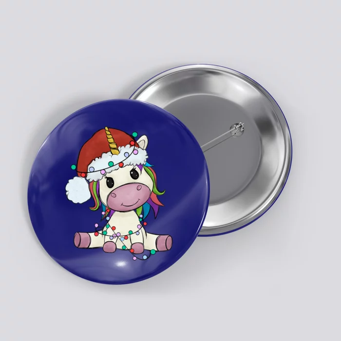 Cute Christmas Unicorn Gift Girls Who Love Unicorns Xmas Gift Button