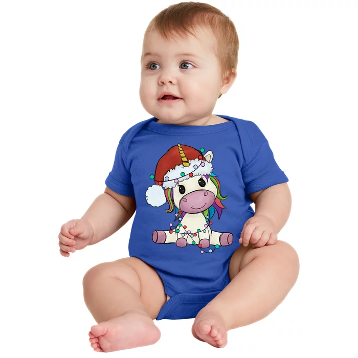 Cute Christmas Unicorn Gift Girls Who Love Unicorns Xmas Gift Baby Bodysuit