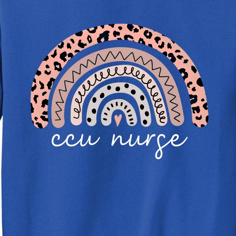 Critical Care Unit Nurse Leopard Rainbow Ccu Nurse Cool Gift Tall Sweatshirt