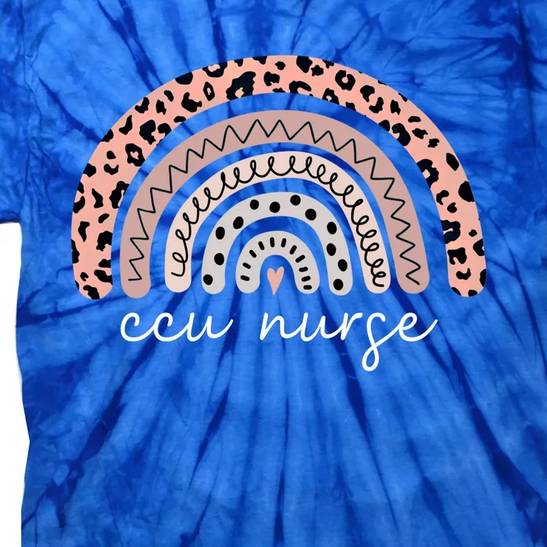 Critical Care Unit Nurse Leopard Rainbow Ccu Nurse Cool Gift Tie-Dye T-Shirt