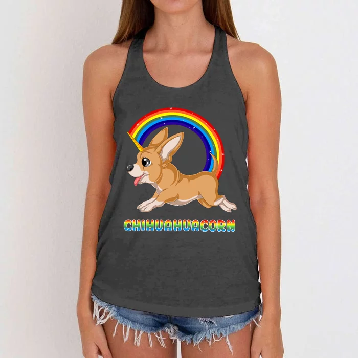 Chihuahuacorn Chihuahua Unicorn Women's Knotted Racerback Tank