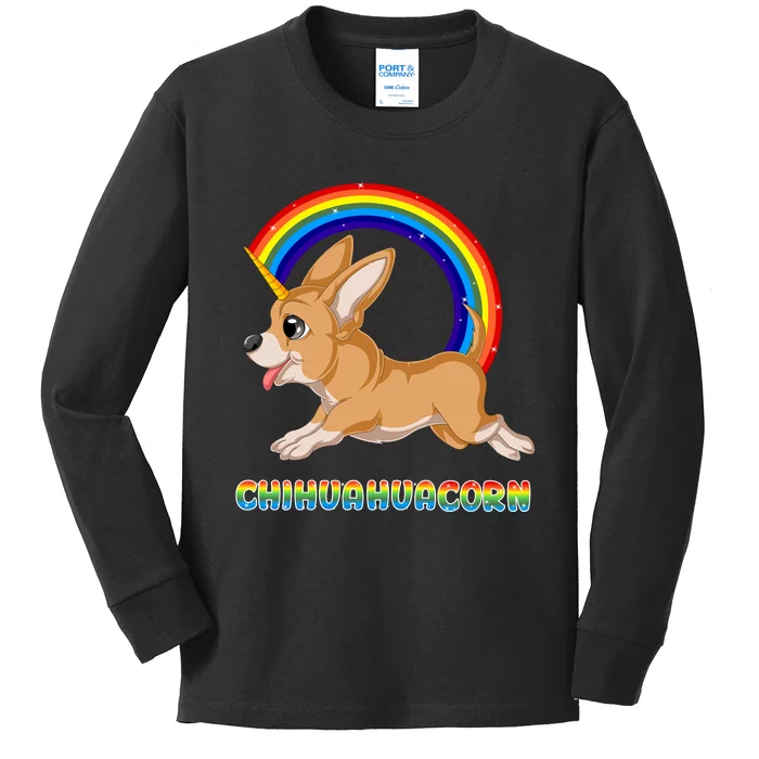 Chihuahuacorn Chihuahua Unicorn Kids Long Sleeve Shirt