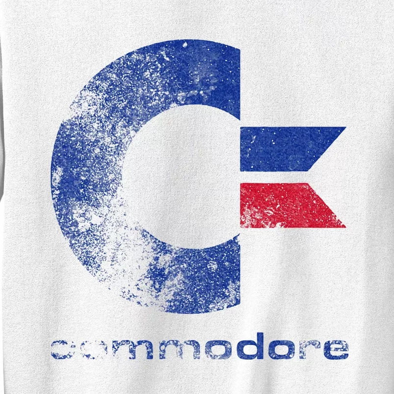 Commodore C64 Uppercase Letter Stone Washed Grunge Effect Sweatshirt