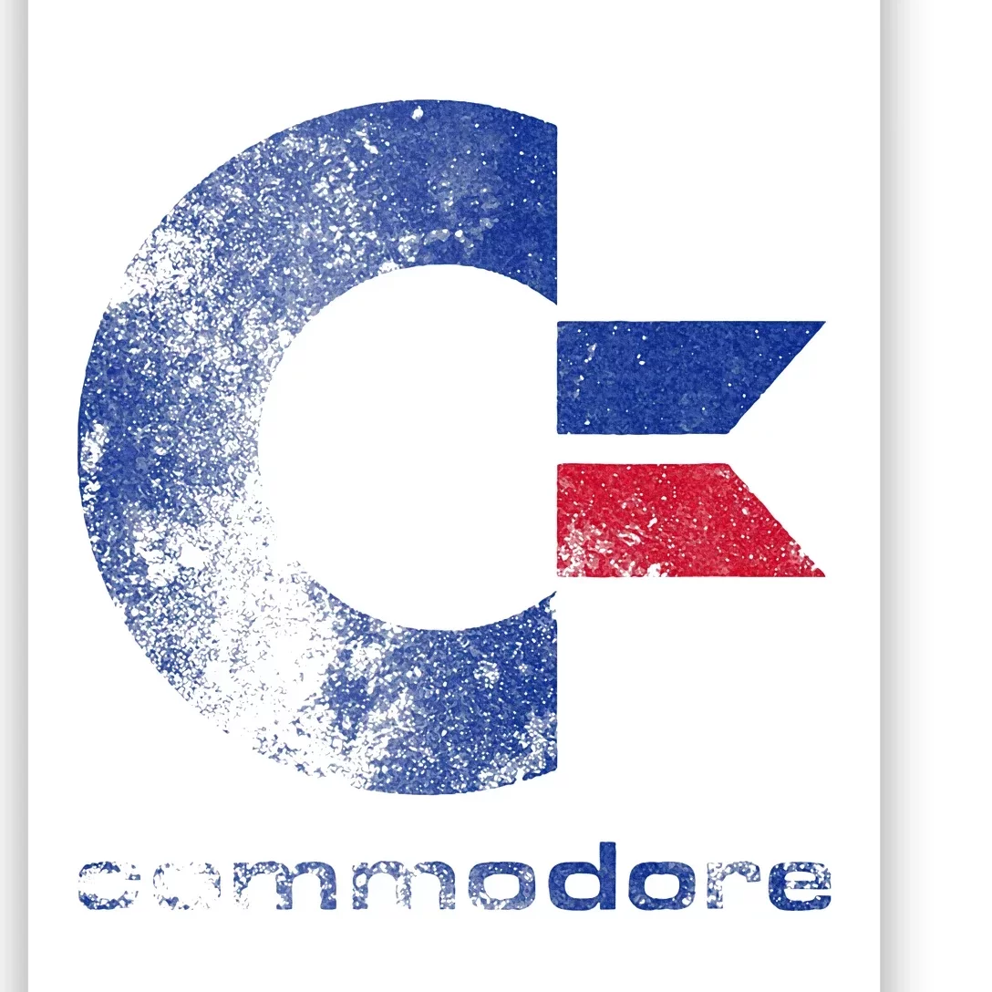 Commodore C64 Uppercase Letter Stone Washed Grunge Effect Poster