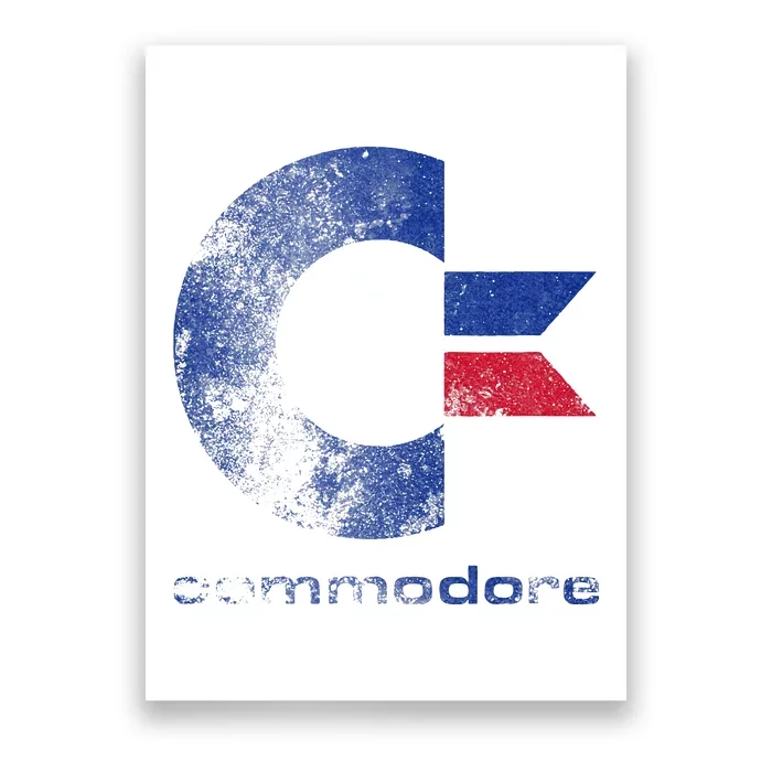 Commodore C64 Uppercase Letter Stone Washed Grunge Effect Poster