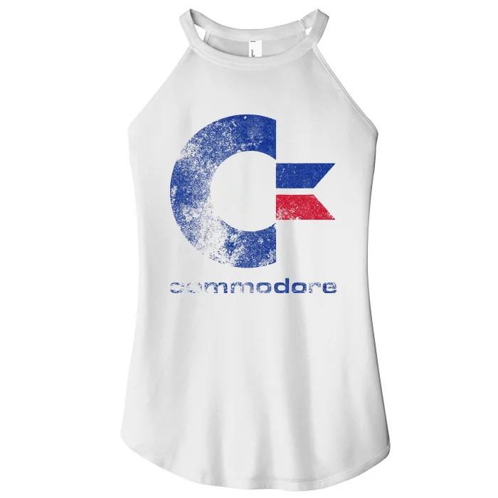 Commodore C64 Uppercase Letter Stone Washed Grunge Effect Women’s Perfect Tri Rocker Tank