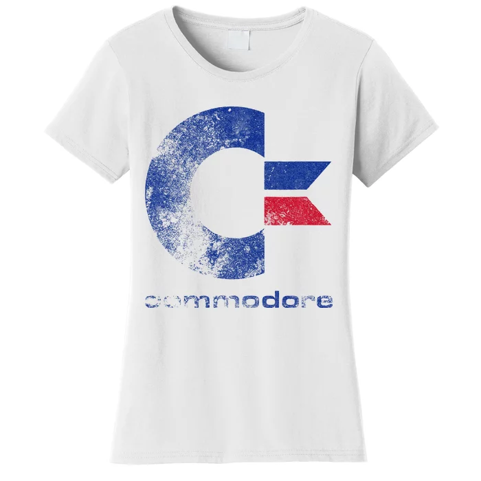 Commodore C64 Uppercase Letter Stone Washed Grunge Effect Women's T-Shirt