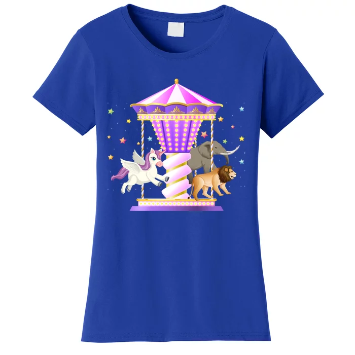 Circus Carousel Unicorn Lion Elephant Amuset Park Meaningful Gift Women's T-Shirt