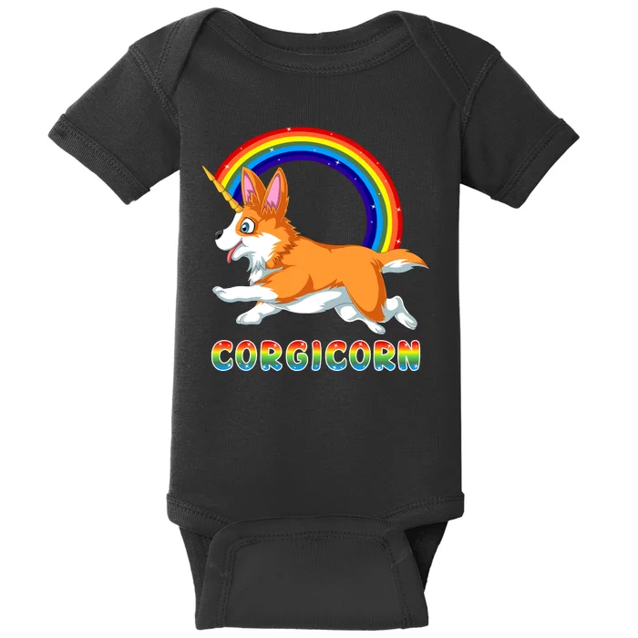 Corgicorn Corgi Unicorn Baby Bodysuit