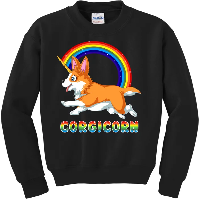 Corgicorn Corgi Unicorn Kids Sweatshirt