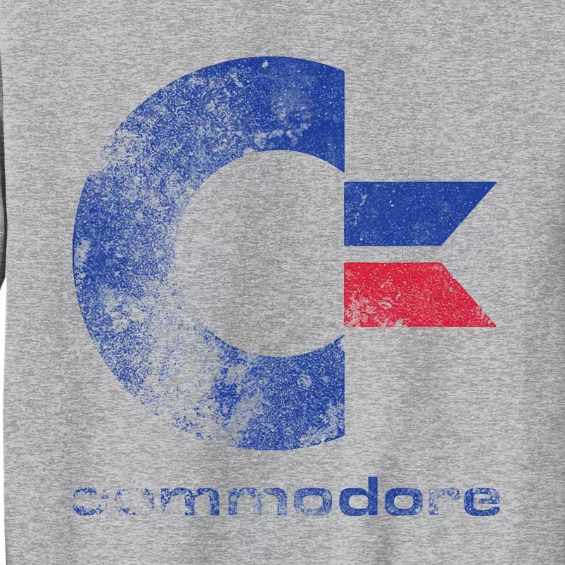 Commodore C64 Uppercase Letter Stone Washed Grunge Effect Tall Sweatshirt