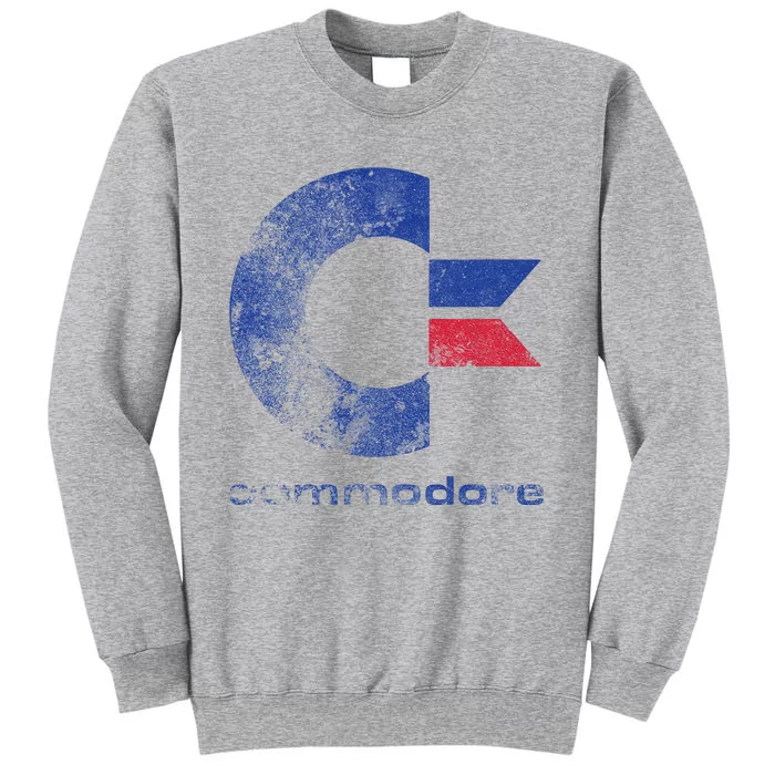 Commodore C64 Uppercase Letter Stone Washed Grunge Effect Tall Sweatshirt