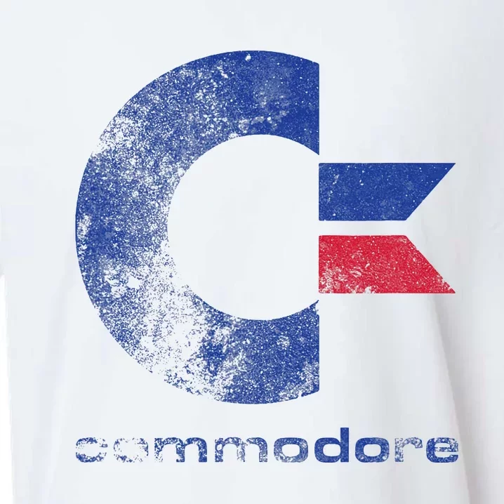 Commodore C64 Uppercase Letter Stone Washed Grunge Effect Sueded Cloud Jersey T-Shirt