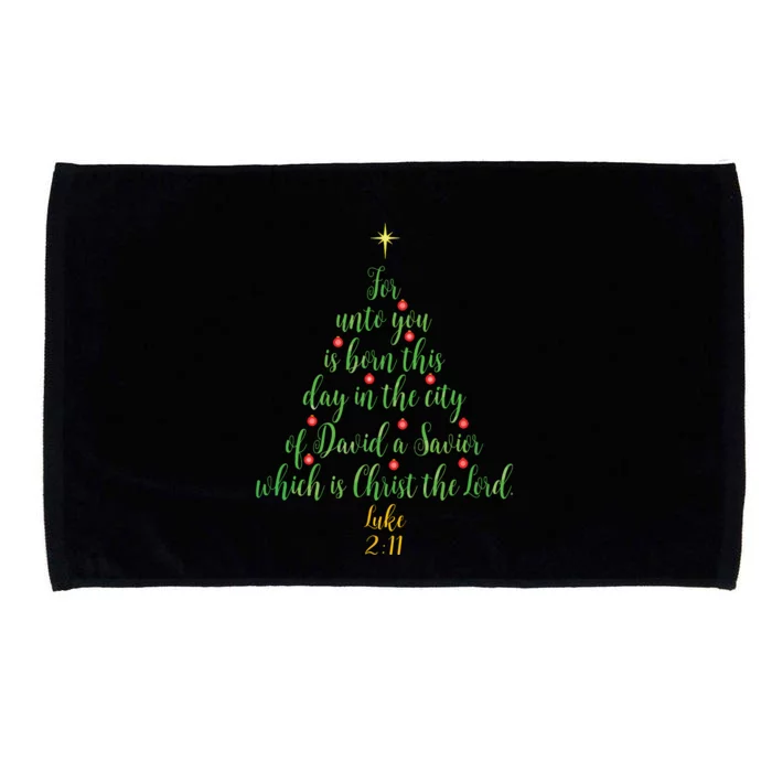 Christian Christmas Unto You Is Born A Savior Tree Microfiber Hand Towel