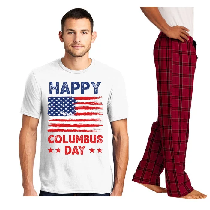 Christopher Columbus Usa Vintage Flag Happy Columbus Day Pajama Set