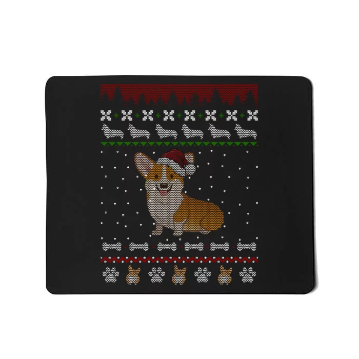 Cute Corgi Ugly Christmas Sweater Design Mousepad