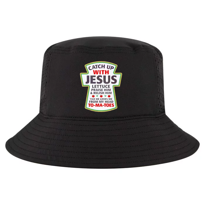 Christian Catch Up With Jesus Ketchup Funny Tomato Cool Comfort Performance Bucket Hat