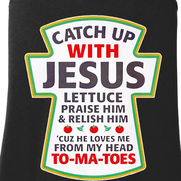 Christian Catch Up With Jesus Ketchup Funny Tomato Ladies Essential Tank