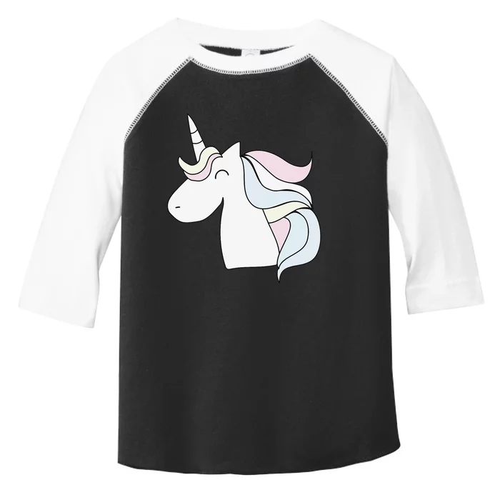 Cute Cartoon Unicorn Head Pastel Toddler Fine Jersey T-Shirt