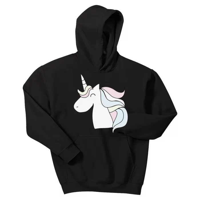 Cute Cartoon Unicorn Head Pastel Kids Hoodie