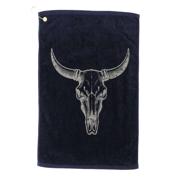 Cow Cow Vintage Western Cow Skull Graphic 1 Platinum Collection Golf Towel