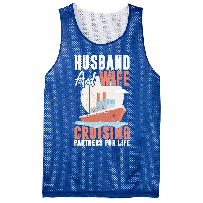 Cruising Cruise Vacation Husband Wife Couple Meaningful Gift Mesh Reversible Basketball Jersey Tank