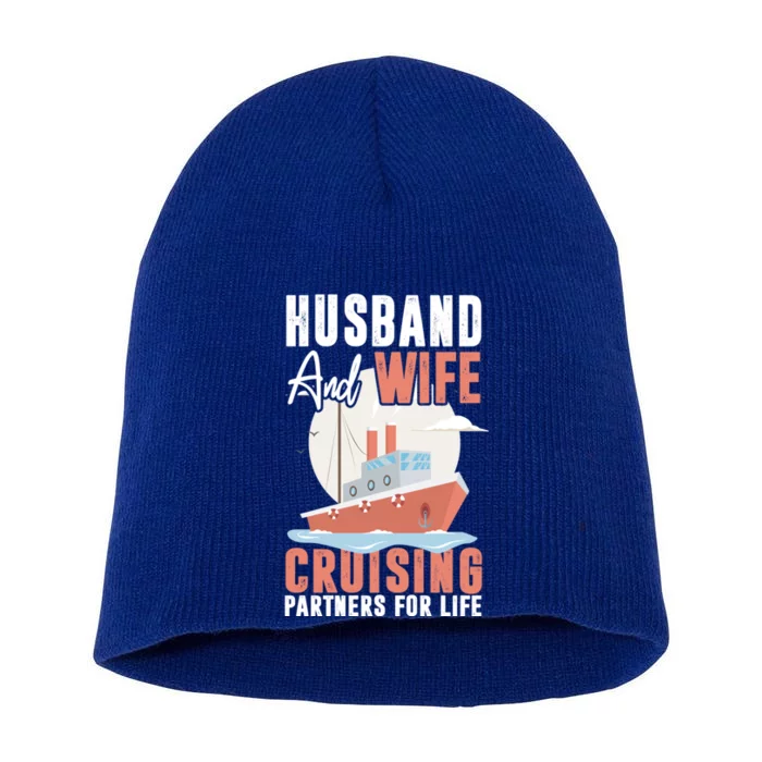 Cruising Cruise Vacation Husband Wife Couple Meaningful Gift Short Acrylic Beanie