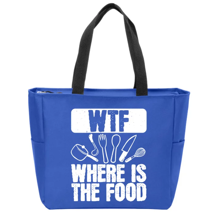 Cooking Chef Vintage Wtf Where Is The Food Cooking Chef Cool Gift Zip Tote Bag