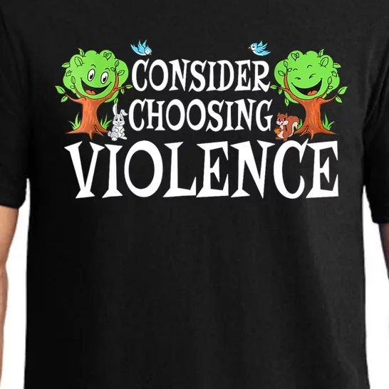 Consider Choosing Violence Cute Woodland Pajama Set