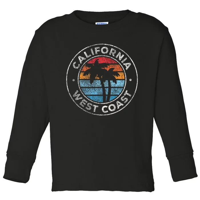 California CA Vintage Graphic Retro 70s Toddler Long Sleeve Shirt