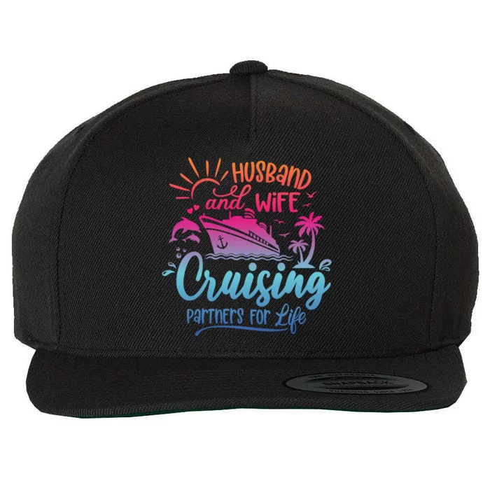 Cruising Cruise Vacation Husband Wife Couple Wool Snapback Cap