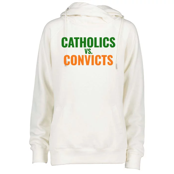 Classic Catholics Vs Convicts 1988 Womens Funnel Neck Pullover Hood